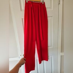 Wide leg flowy Red crepe pants Medium Zara